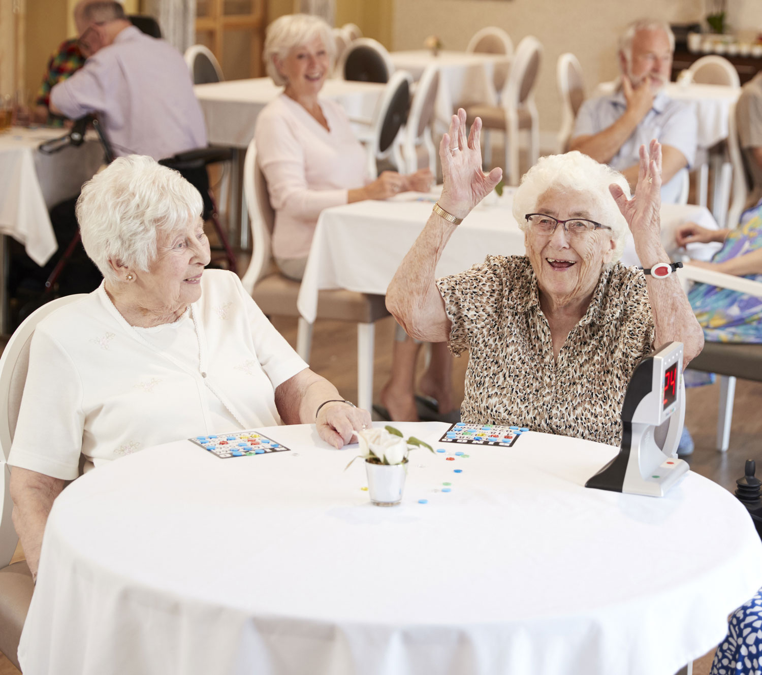 bingo game at nursing home